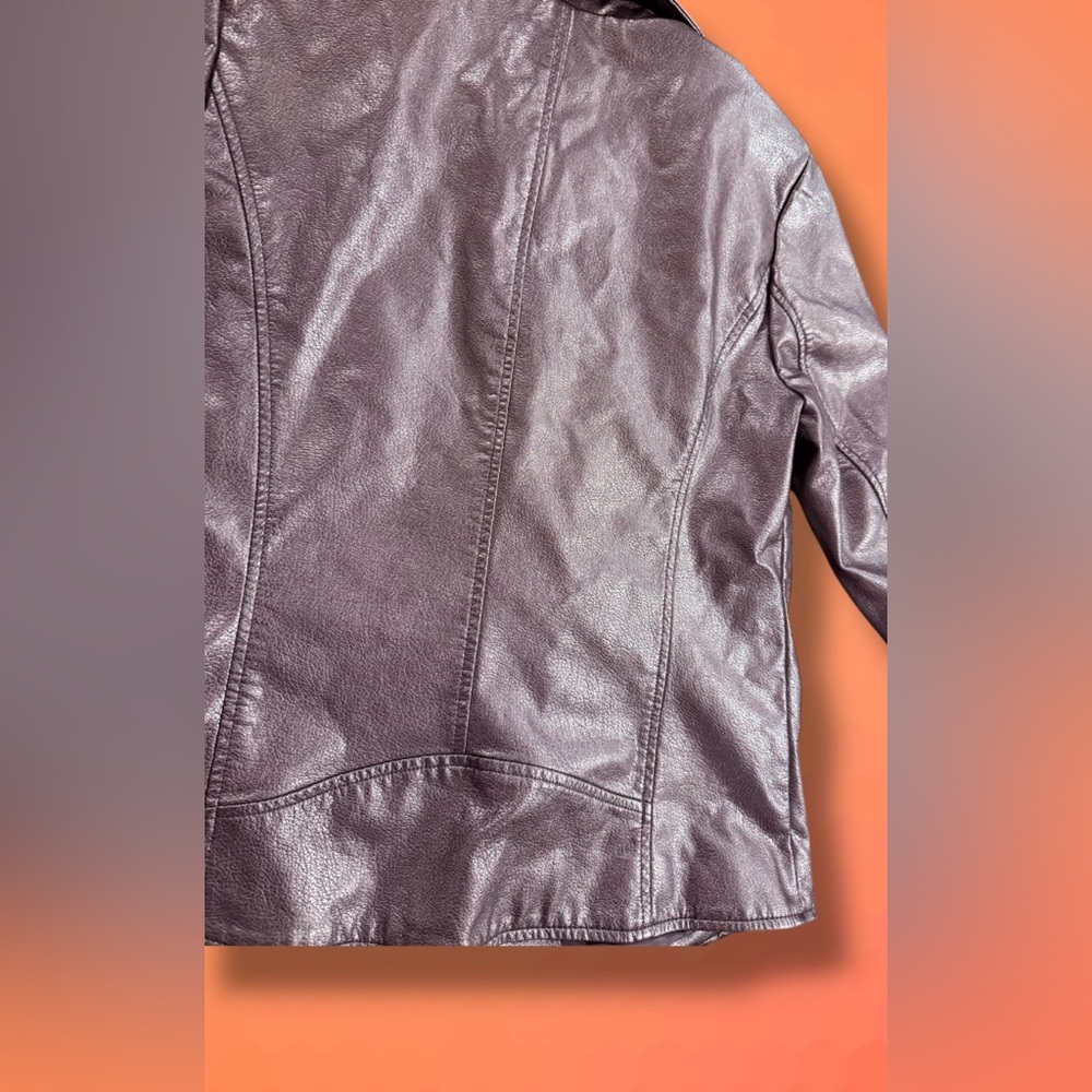 Bagatelle Lilac Metallic Moto Jacket - Picture 4 of 7